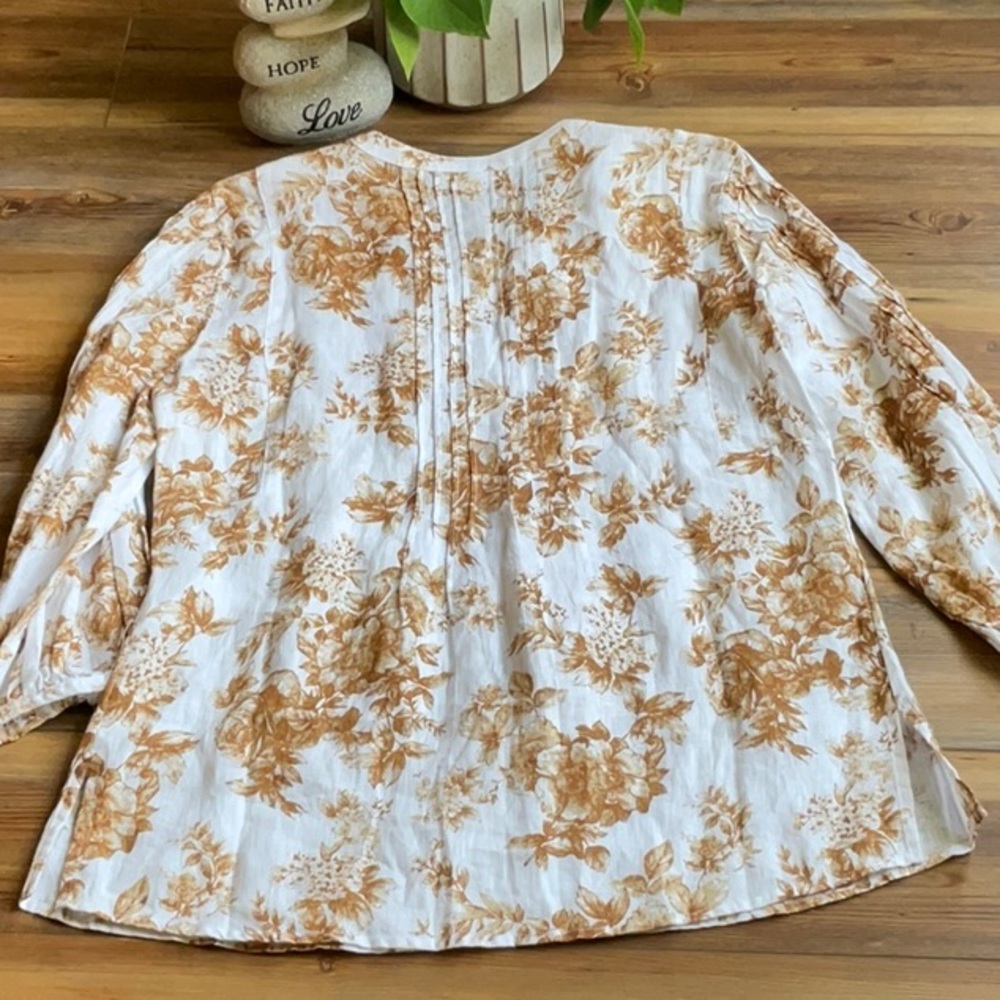 💖Linen Charter Club tunic with rhinestones around neckline - Picture 3 of 7